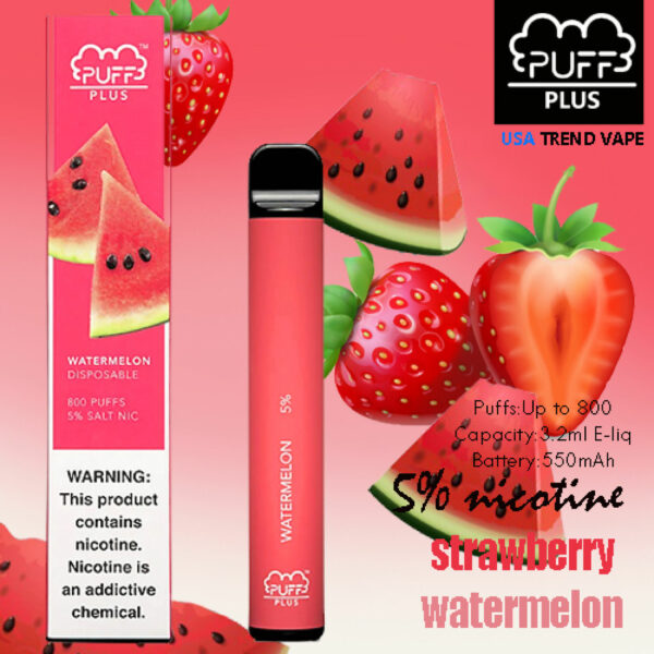 PUFF PLUS Strawberry Watermelon 800 puff