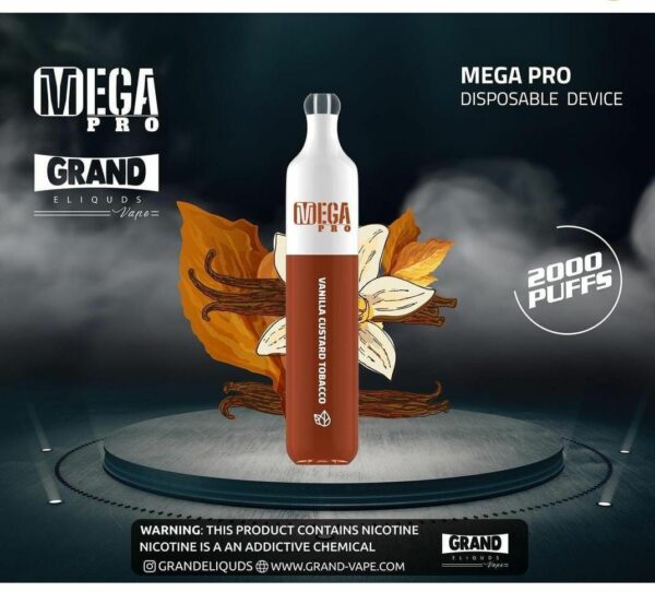 MEGA PRO VANILLA CUSTARD TOBACCO 2000 Puff 20mg